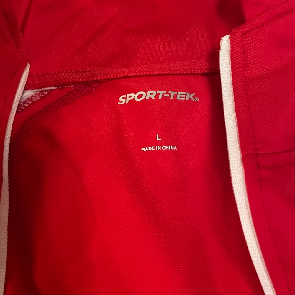 Sport-Tek Vibrant Red Jacket with White Trim